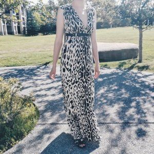 Tracy Reece leopard print  maxi dress empire waist